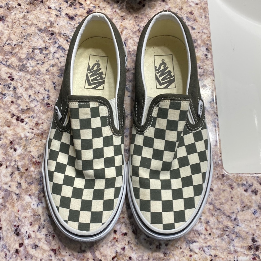 checkered slip on vans